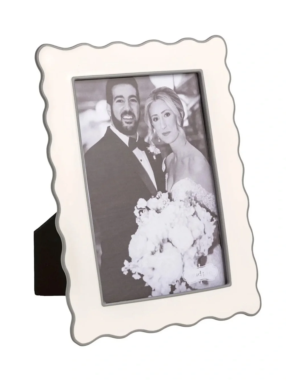 Gray Ruffle Enamel Frame by Mud Pie 4x6